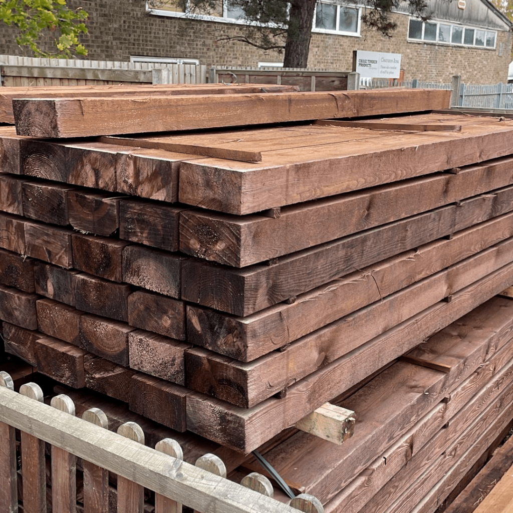 SPECIAL OFFER: 2.4 x 200 x 100 sleepers - Brown or Green - Chase Timber ...